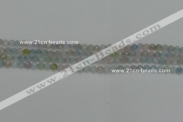 CTG550 15.5 inches 4mm faceted round tiny morganite beads