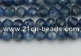 CTG557 15.5 inches 4mm faceted round tiny blue kyanite beads