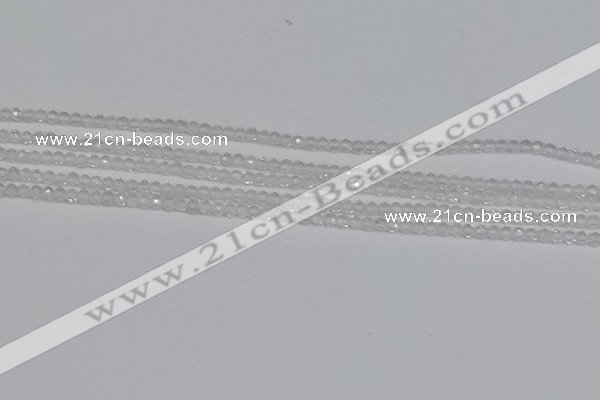 CTG600 15.5 inches 2mm faceted round white crystal beads