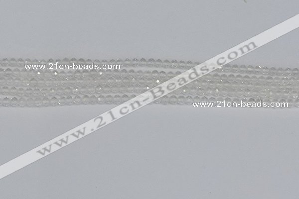 CTG601 15.5 inches 3mm faceted round white crystal beads