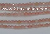 CTG606 15.5 inches 2mm faceted round peach moonstone beads