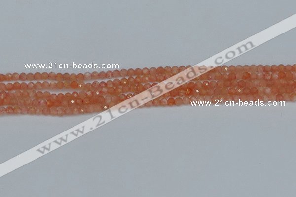 CTG610 15.5 inches 3mm faceted round golden sunstone beads