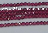 CTG617 15.5 inches 2mm faceted round mozambique red garnet beads