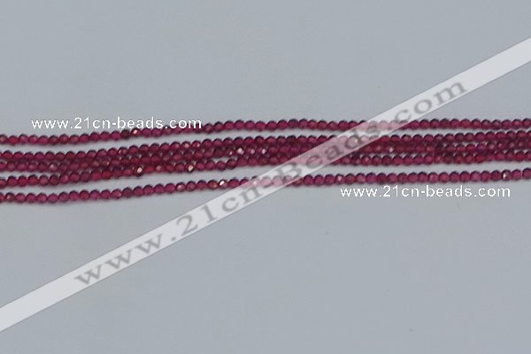 CTG617 15.5 inches 2mm faceted round mozambique red garnet beads