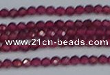 CTG618 15.5 inches 3mm faceted round mozambique red garnet beads