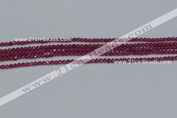 CTG618 15.5 inches 3mm faceted round mozambique red garnet beads