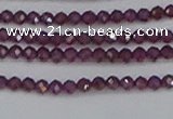 CTG619 15.5 inches 2mm faceted round Indian purple garnet beads