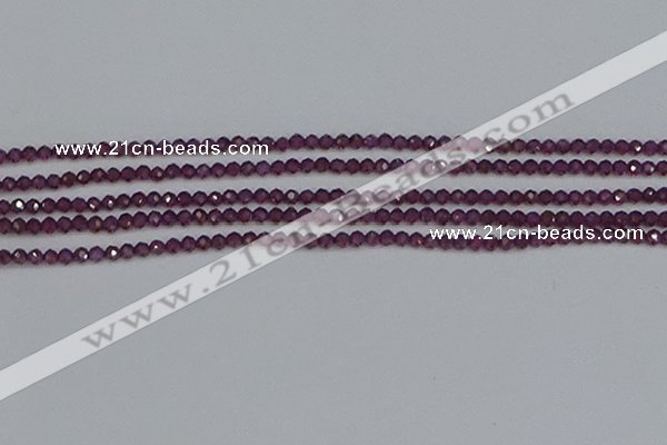 CTG620 15.5 inches 3mm faceted round Indian purple garnet beads