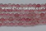 CTG625 15.5 inches 2mm faceted round strawberry quartz beads