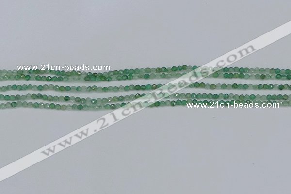 CTG627 15.5 inches 2mm faceted round green strawberry quartz beads