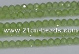 CTG630 15.5 inches 3mm faceted round peridot gemstone beads