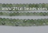 CTG633 15.5 inches 2mm faceted round green rutilated quartz beads