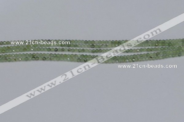 CTG633 15.5 inches 2mm faceted round green rutilated quartz beads