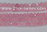 CTG635 15.5 inches 2mm faceted round Madagascar rose quartz beads