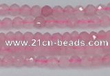 CTG636 15.5 inches 3mm faceted round Madagascar rose quartz beads