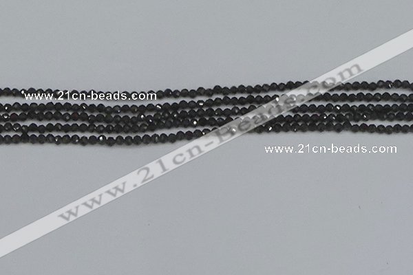 CTG641 15.5 inches 2mm faceted round golden black obsidian beads