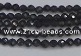 CTG642 15.5 inches 3mm faceted round golden black obsidian beads