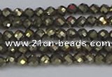 CTG646 15.5 inches 3mm faceted round golden pyrite beads