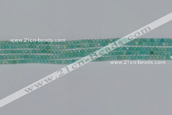 CTG647 15.5 inches 2mm faceted round Peru amazonite beads