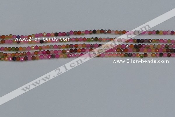 CTG652 15.5 inches 3mm faceted round tourmaline gemstone beads