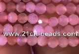 CTG719 15.5 inches 3mm faceted round tiny peach moonstone beads