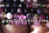 CTG725 15.5 inches 3mm faceted round tiny tourmaline beads