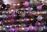 CTG729 15.5 inches 2mm faceted round tiny tourmaline beads