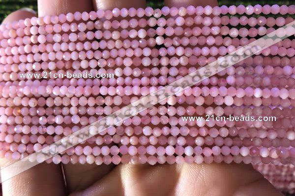 CTG732 15.5 inches 2mm faceted round tiny pink opal beads