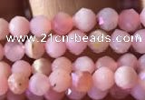 CTG734 15.5 inches 4mm faceted round tiny pink opal beads