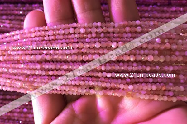 CTG736 15.5 inches 2mm faceted round tiny sunstone beads