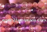 CTG741 15.5 inches 3mm faceted round tiny mixed quartz beads