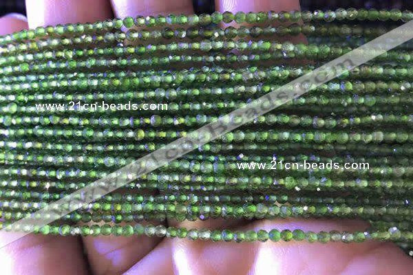 CTG747 15.5 inches 2mm faceted round tiny diopside beads