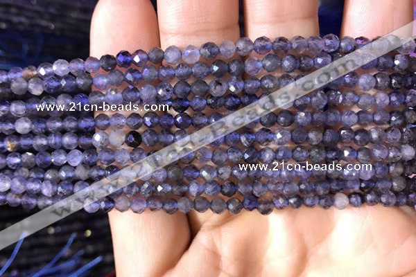 CTG754 15.5 inches 3mm faceted round tiny iolite gemstone beads