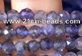 CTG755 15.5 inches 4mm faceted round tiny iolite gemstone beads