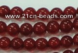 CTG76 15.5 inches 3mm round grade AA tiny red agate beads wholesale