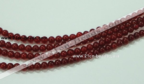 CTG76 15.5 inches 3mm round grade AA tiny red agate beads wholesale