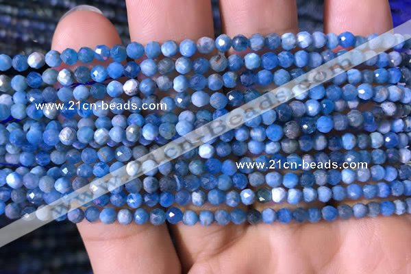 CTG761 15.5 inches 4mm faceted round tiny apatite gemstone beads