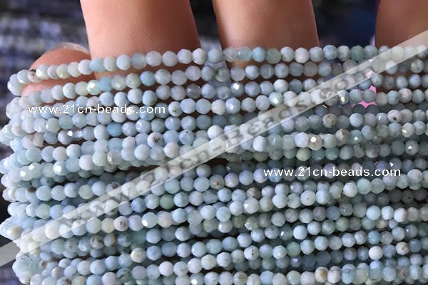 CTG768 15.5 inches 2mm faceted round tiny larimar gemstone beads