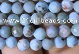 CTG770 15.5 inches 4mm faceted round tiny larimar gemstone beads