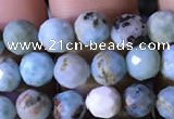 CTG772 15.5 inches 6mm faceted round tiny larimar gemstone beads