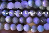 CTG776 15.5 inches 4mm faceted round tiny amazonite beads wholesale