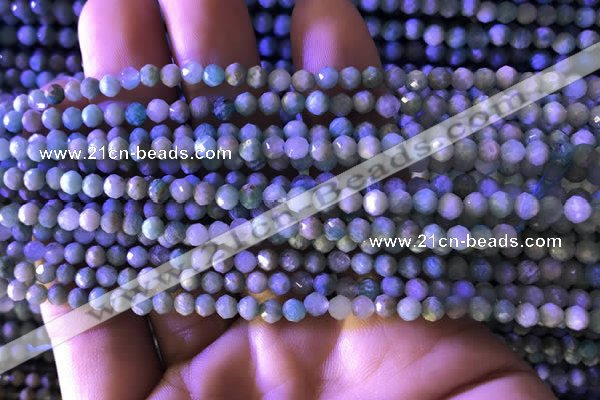 CTG776 15.5 inches 4mm faceted round tiny amazonite beads wholesale