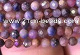 CTG797 15.5 inches 2mm faceted round tiny ruby sapphire beads