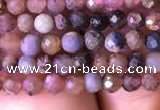 CTG798 15.5 inches 3mm faceted round tiny ruby sapphire beads