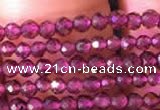 CTG802 15.5 inches 2mm faceted round tiny red garnet beads