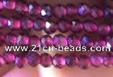 CTG805 15.5 inches 3mm faceted round tiny purple garnet beads