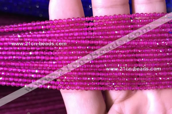 CTG807 15.5 inches 2mm faceted round tiny red corundum beads