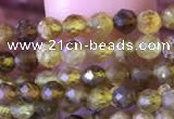 CTG816 15.5 inches 3mm faceted round tiny green garnet beads