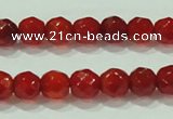 CTG82 15.5 inches 3mm faceted round tiny red agate beads wholesale