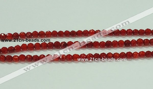 CTG82 15.5 inches 3mm faceted round tiny red agate beads wholesale